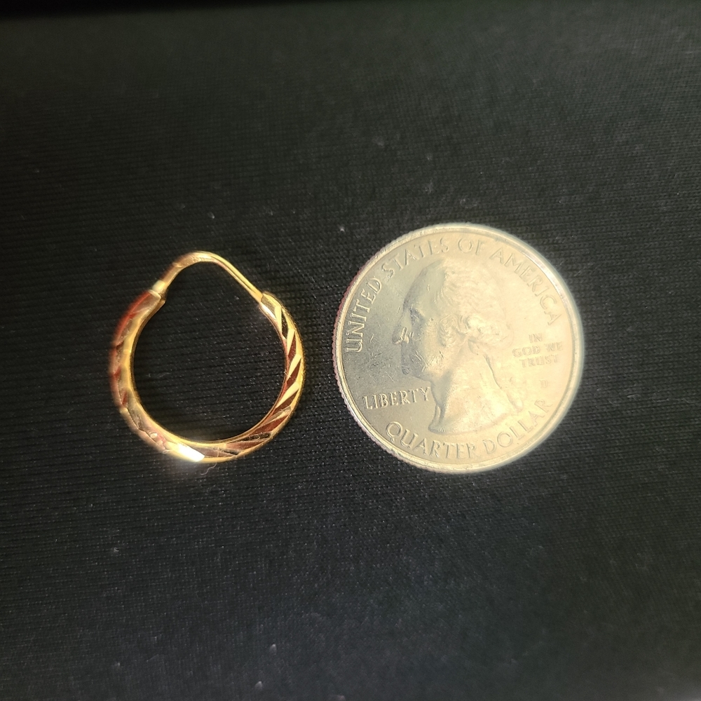 21k Saudi Solid Gold Hoop Earrings